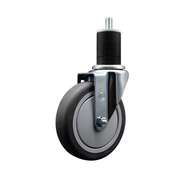 5'' SS Thermoplastic Rubber Wheel Swivel 1-3/4'' Expanding Stem Caster